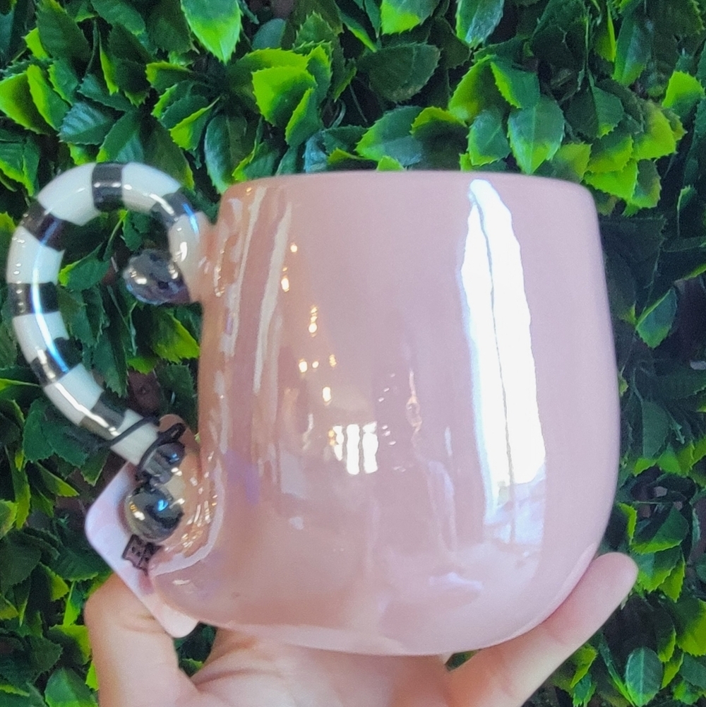 👻 NWT Happy Hauntings Irredescent Pink Ghost Halloween Mug 👻 - Picture 2 of 4